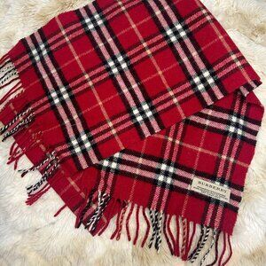 Burberry Wool/Cashmere Scarf in Red Plaid